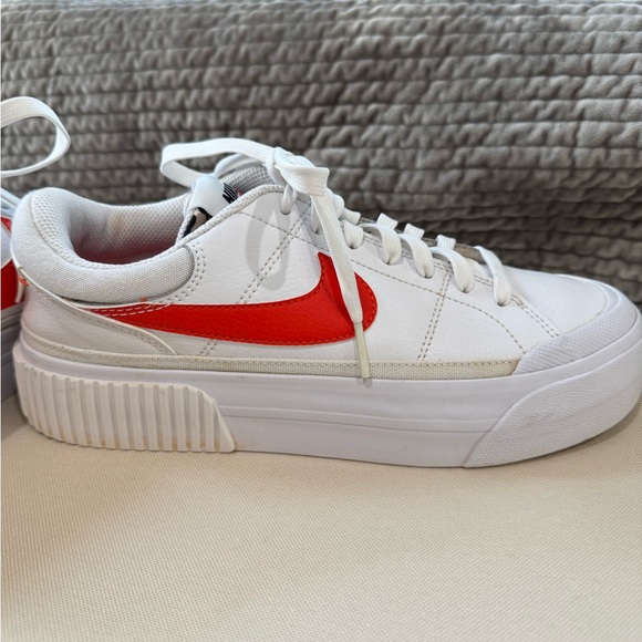 Nike Women's Court Legacy Lift White and Orange Leopard Platform Sneakers size 8 - Picture 6 of 14